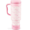 Stay Hydrated in Style: Coquella 40 Oz Insulated Tumbler with Handle & Push-Button Straw Lid – Perfect for Gym & Office, Leakproof & BPA-Free, Rose Quartz