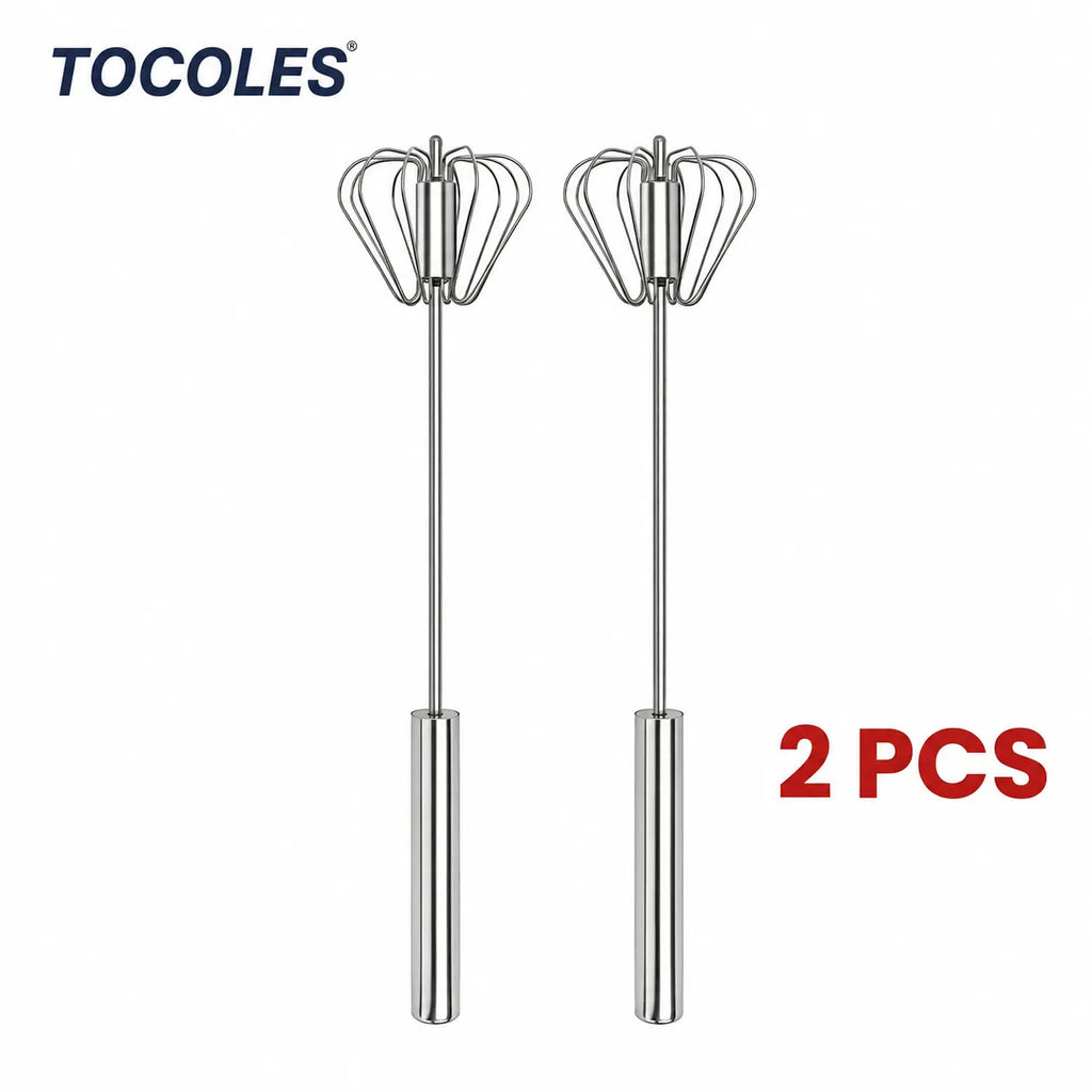 Stainless Steel Hand-Push Rotary Whisk Food-Grade Rust-Resistant Sturdy Riveted Construction Semi-Automatic Design Versatile for Cooking Blending Whisking Beating and Stirring Tasks Easy to Clean
