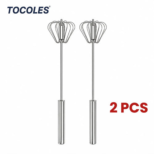 Stainless Steel Hand-Push Rotary Whisk Food-Grade Rust-Resistant Sturdy Riveted Construction Semi-Automatic Design Versatile for Cooking Blending Whisking Beating and Stirring Tasks Easy to Clean