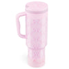 Stay Hydrated in Style: Coquella 40 Oz Insulated Tumbler with Handle & Push-Button Straw Lid – Perfect for Gym & Office, Leakproof & BPA-Free, Rose Quartz
