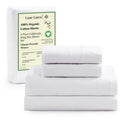 LANE LINEN 100% Organic Cotton Percale Weave Twin Size Bedding Set - 15" Deep Pocket Fitted Sheet, Breathable White Linens, Dorm Room Inspo Bed Essentials