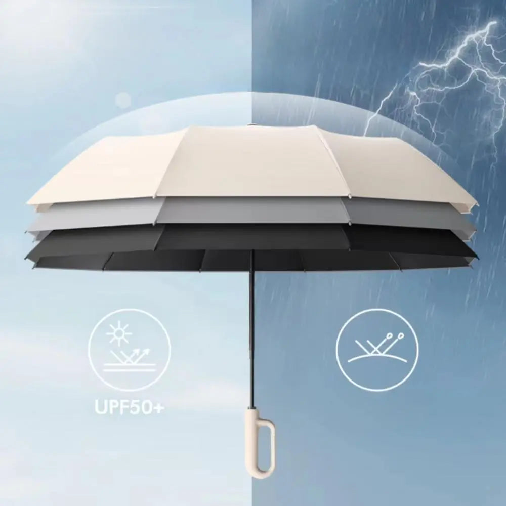 Automatic Folding Umbrella, 1 Count/60Pcs Portable Rain Umbrella with Loop Buckle, Windproof & Waterproof Umbrella for Men & Women