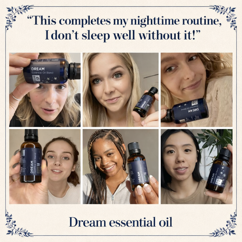 Dream Essential Oil Blend for Diffusers - Enhance Your Sleep with Aromatherapy Featuring Clary Sage, Ylang-Ylang, Roman Chamomile, and Lavender (1 Fl Oz)
