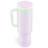 Stay Hydrated in Style: Coquella 40 Oz Insulated Tumbler with Handle & Push-Button Straw Lid – Perfect for Gym & Office, Leakproof & BPA-Free, Rose Quartz