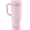 Stay Hydrated in Style: Coquella 40 Oz Insulated Tumbler with Handle & Push-Button Straw Lid – Perfect for Gym & Office, Leakproof & BPA-Free, Rose Quartz