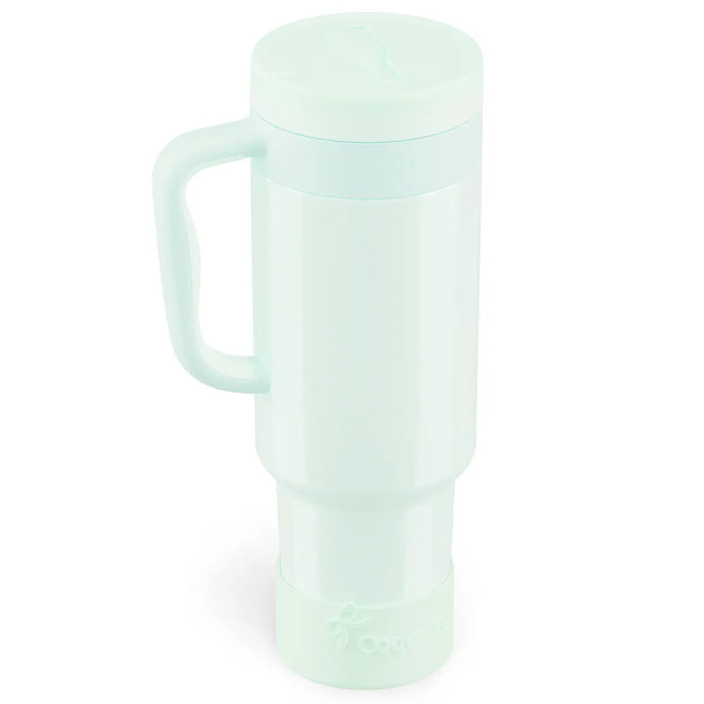 Stay Hydrated in Style: Coquella 40 Oz Insulated Tumbler with Handle & Push-Button Straw Lid – Perfect for Gym & Office, Leakproof & BPA-Free, Rose Quartz