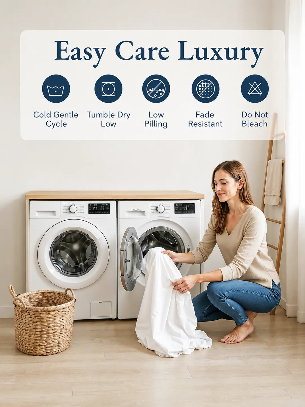 LANE LINEN 100% Organic Cotton Percale Weave Twin Size Bedding Set - 15" Deep Pocket Fitted Sheet, Breathable White Linens, Dorm Room Inspo Bed Essentials