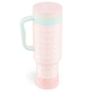 Stay Hydrated in Style: Coquella 40 Oz Insulated Tumbler with Handle & Push-Button Straw Lid – Perfect for Gym & Office, Leakproof & BPA-Free, Rose Quartz